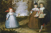 Three children of the family Francken in a landscape