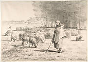 A Shepherdess with Her Flock