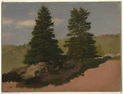 New England Landscape (Two Pine Trees)