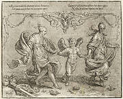 Cupid Dancing with Two Allegorical Women