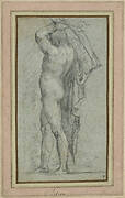 Nude Man Carrying a Rudder on His Shoulder