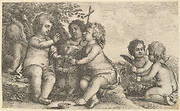 Jesus, St. John the Baptist and four cherubs