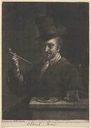 A Man at a Table Smoking a Pipe