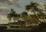 Landscape with Travellers before an Inn near a Watering Place