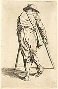 Beggar with Crutches and Hat, Back View