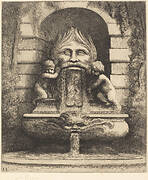 Fountain: Grotesque, Children and Basin (Une fountaine: Masque, enfants et bassin)