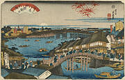 Sunset Glow at Ryogoku Bridge from the series Eight Views of Edo (Edo hakkei)