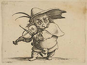 Le Joueur de Violon (The Violin Player), from Varie Figure Gobbi, suite appelée aussi Les Bossus, Les Pygmées, Les Nains Grotesques (Various Hunchbacked Figures, The Hunchbacks, The Pygmes, The Grotesque Dwarfs)