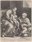 Maria met Christuskind en Elisabet met de kleine Johannes