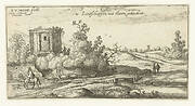 Landschap met ruïne van een romeinse tempel