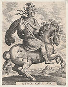 Plate 8: Emperor Otho on Horseback, from 'The First Twelve Roman Caesars', after Tempesta