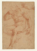 Studies of a Male Nude, a Drapery, and a Hand