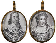 Double locket with Portrait of Charles I and Queen Anne