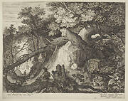 Waterfall with shepherd and four goats. Plate 1. From a set of six landscapes