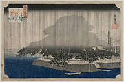 Night Rain at Karasaki, from the series Eight Views of Ōmi