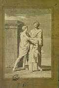 Man in toga welcoming a teenager