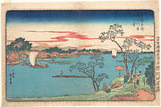 Sumidagawa, hazakura no kei|東都名所　隅田川葉桜之景|A View of Cherry Trees in Leaf along the Sumida River