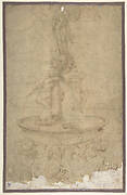 Design for a Fountain with Sea Horses and Triton Base, Basin, Dolphins and Tritons, Three Grotesque heads and Neptune