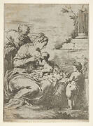 The Holy Family with the infant St John the Baptist at right