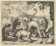 Renard is Accused by the Wolf and Several Animals from Hendrick van Alcmar's Renard The Fox