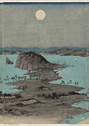 Evening View of the Eight Famous Places near Kanazawa Under Full Moon in Musashi Province