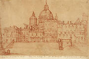 View of Saint Peter's (recto); Study of a Young Man (verso)