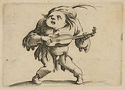 Le Bancal Jouant de La Guitar (The Bandy-Legged Man Playing the Guitar), from Varie Figure Gobbi, suite appelée aussi Les Bossus, Les Pygmées, Les Nains Grotesques (Various Hunchbacked Figures, The Hunchbacks, The Pygmes, The Grotesque Dwarfs)