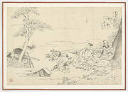 Preparatory drawing for a print in the series Hyakunin isshu uba ge etoki: Fujiwara Koretada