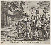 Plate 18: Mercury Falling in love with Herse (Mercurius Herses amore accenditur), from Ovid's 'Metamorphoses'