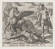 Plate 41: Perseus Killing Medusa (Anguiparum Meduse caput praescundit Perseus), from Ovid's 'Metamorphoses'