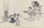 Sketchbook depicting Kabuki play Terokoya