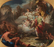 Venus hands over the weapons to Aeneas