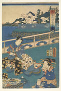 Viewing the seashore at the Eguchi Inn (one of a triptych with F1978.58 and F1978.59)