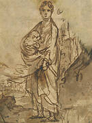 Saint Agnes (recto); Figure Studies (verso)