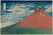 Fine Wind, Clear  Weather (Gaifū kaisei), also known as Red Fuji, from the series Thirty-six Views of Mount Fuji (Fugaku sanjūrokkei)