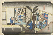 Fifty-Three Stations of the Tokaido Hoeido Edition “Akasaka (Serving Women of the Inn)”