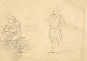 A Preparatory sketch for the painting of an Adaptation of the poem 'Veena nu Mrug'