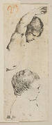 Plate 6: two studies of children, from 'Collection of various doodles and etching proofs' (Recueil de divers griffonnements et preuves d'eauforte)