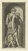 Charity personified by a woman with two childen, from 'The Virtues'