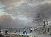 Winter Landscape with Skaters on a Frozen River