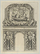 Triumphal arch, from 'Éloges et discours sur la triomphante réception du Roy en sa ville de Paris ...' by Jean-Baptiste de Machault