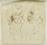 Two grotesque profiles confronted