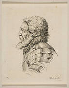 Bust of a Soldier in Profile, from 'Various heads and figures' (Diverses tétes et figures)