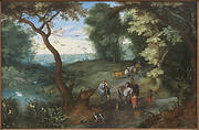 Wooded Landscape with Horsemen and Cattle