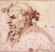 Head of an old man surrounded by a vine shoot (Dionysus?)