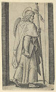 Saint James Major, book is his right hand, staff in his left facing right, from the series 'Piccoli Santi' (Small Saints)