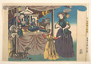 Doban-e Jōgyō shiki|Color Print of a Copperplate Picture of a Toy Shop