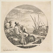 Two Turkish Merchants in a Port, from 'Landscapes and seaports' (Paysages et ports de mer, dans des ronds)