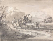 Open Landscape with Horsemen and Covered Cart