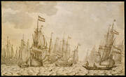 Dutch Ships on a Harbour